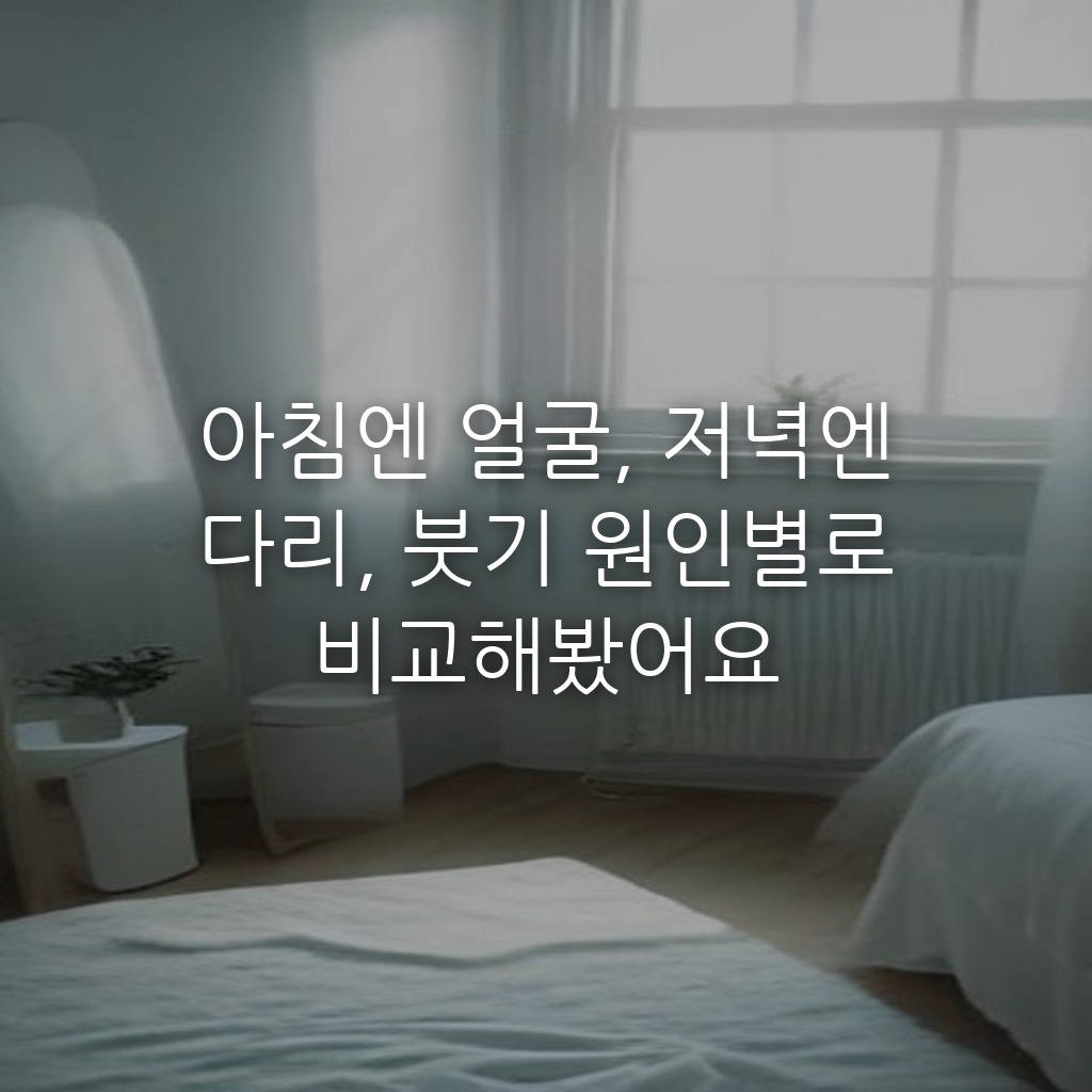 아침엔 얼굴, 저녁엔 다리, 붓기 원인별로 비교해봤어요