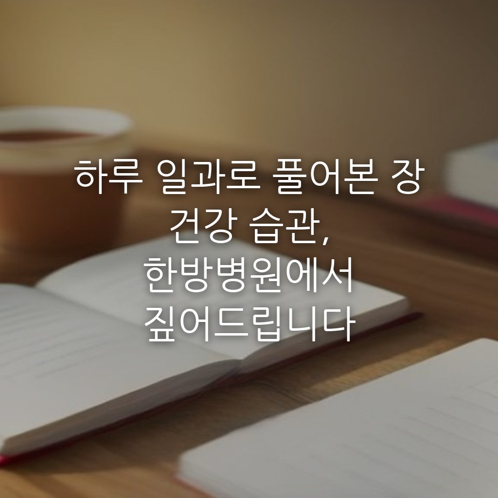 하루 일과로 풀어본 장 건강 습관, 한방병원에서 짚어드립니다