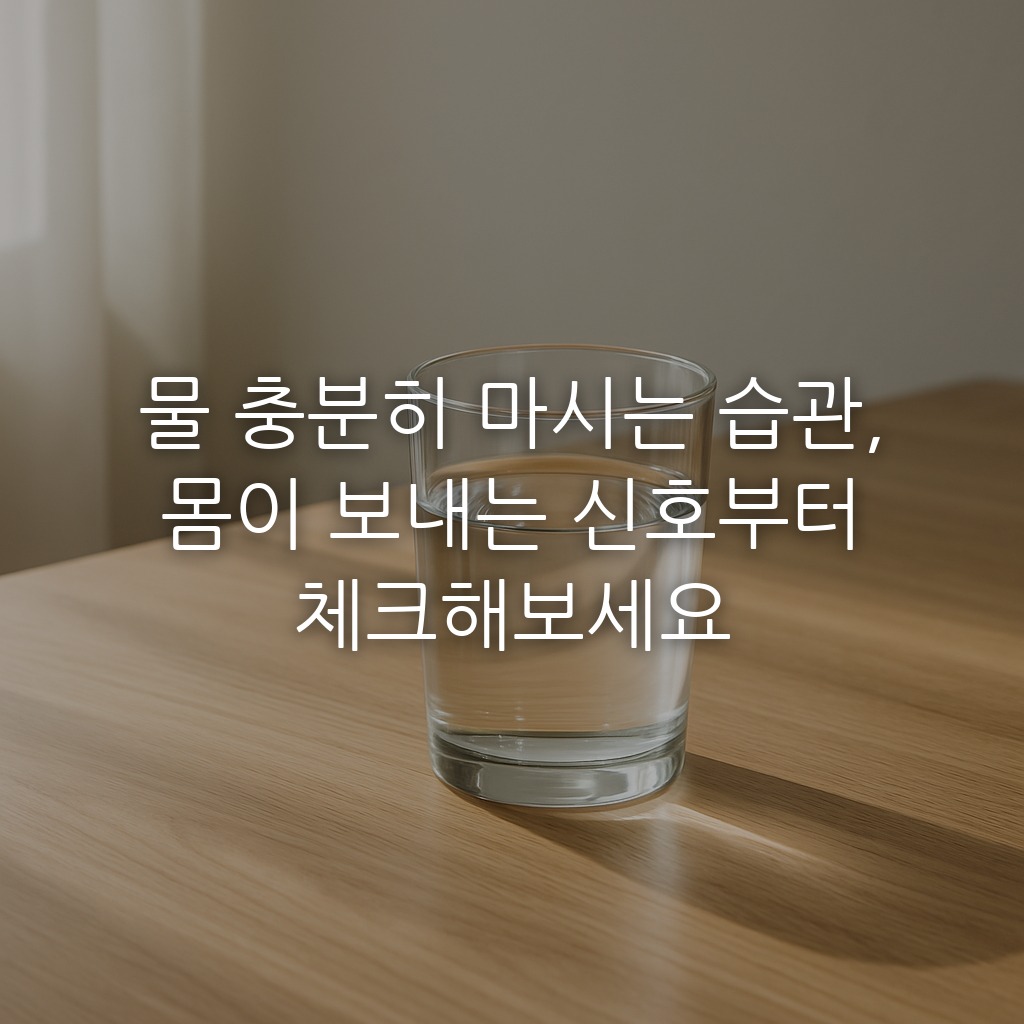 물 충분히 마시는 습관, 몸이 보내는 신호부터 체크해보세요