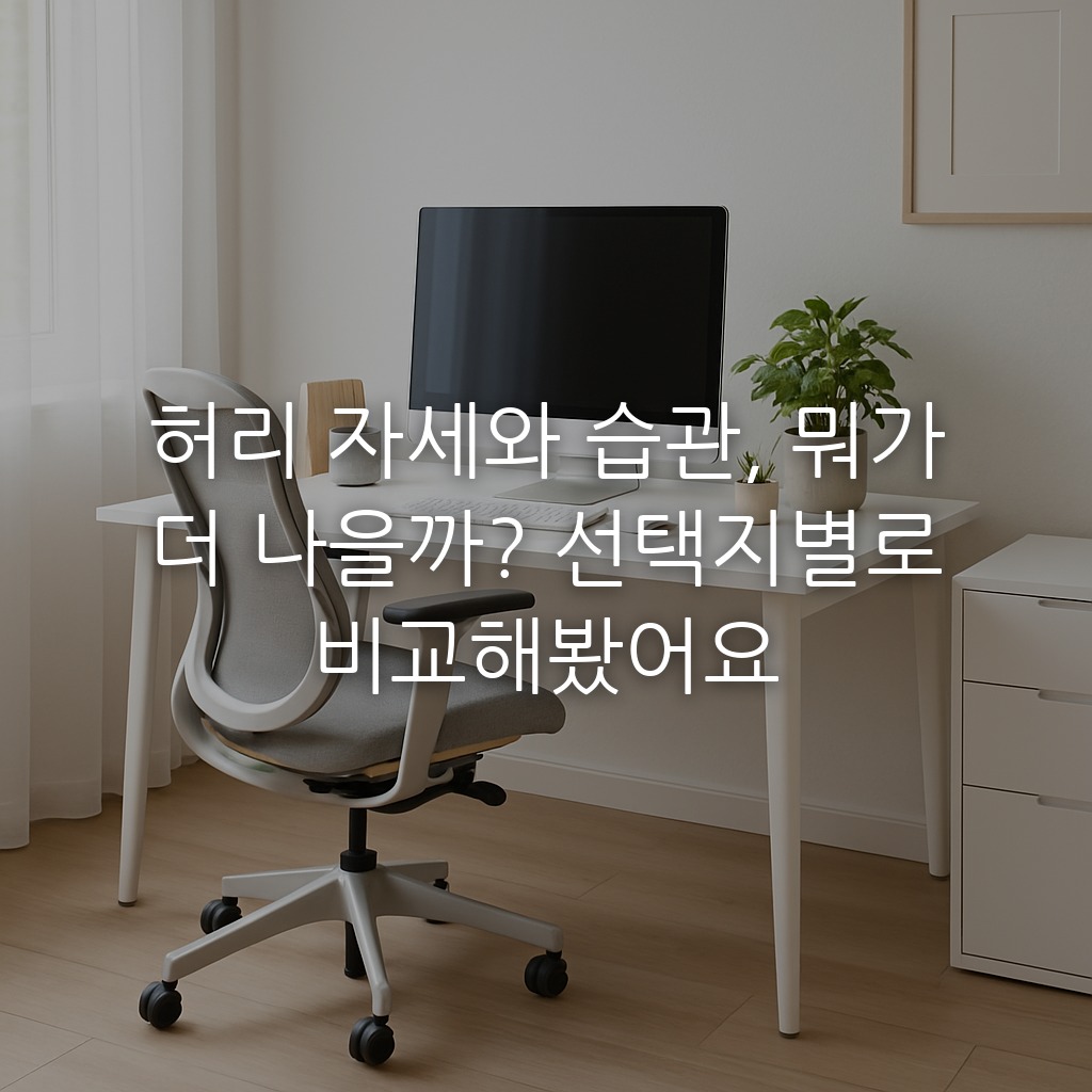 허리 자세와 습관, 뭐가 더 나을까? 선택지별로 비교해봤어요