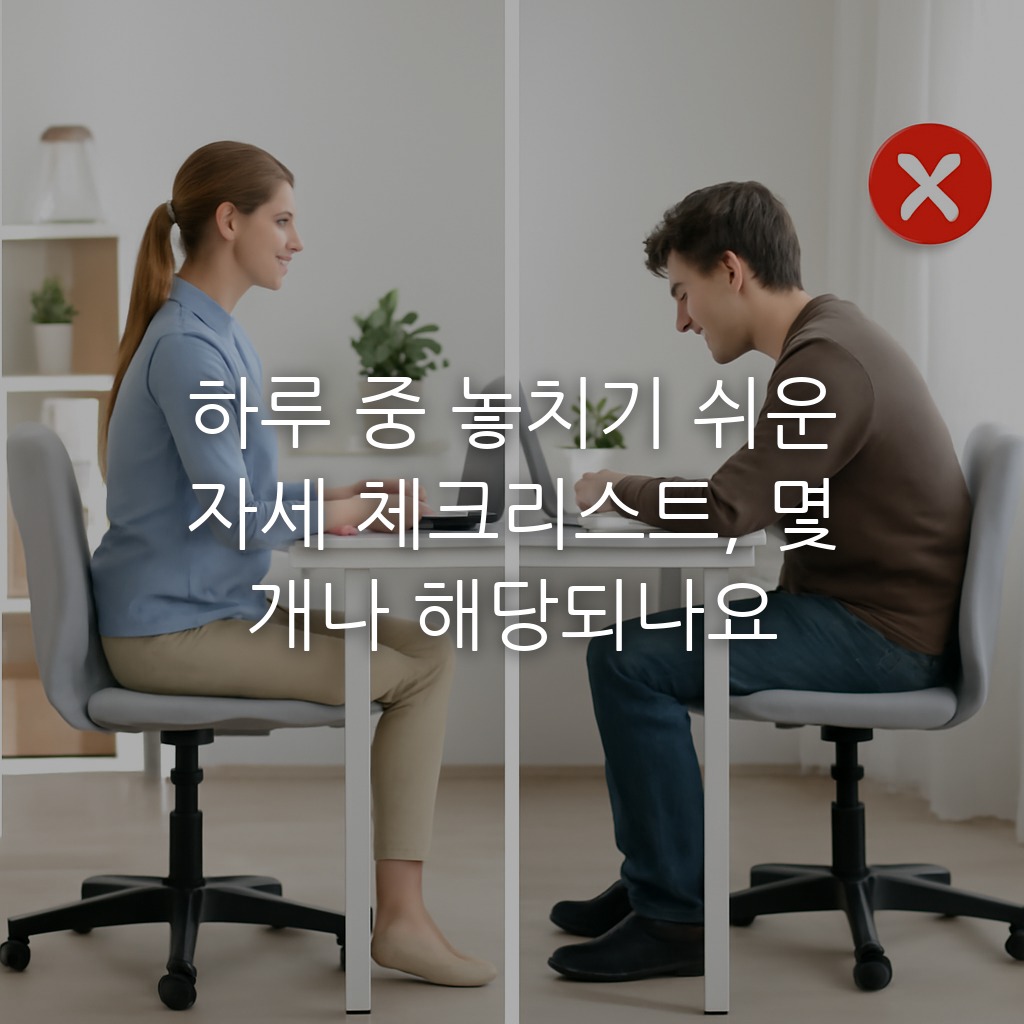 하루 중 놓치기 쉬운 자세 체크리스트, 몇 개나 해당되나요