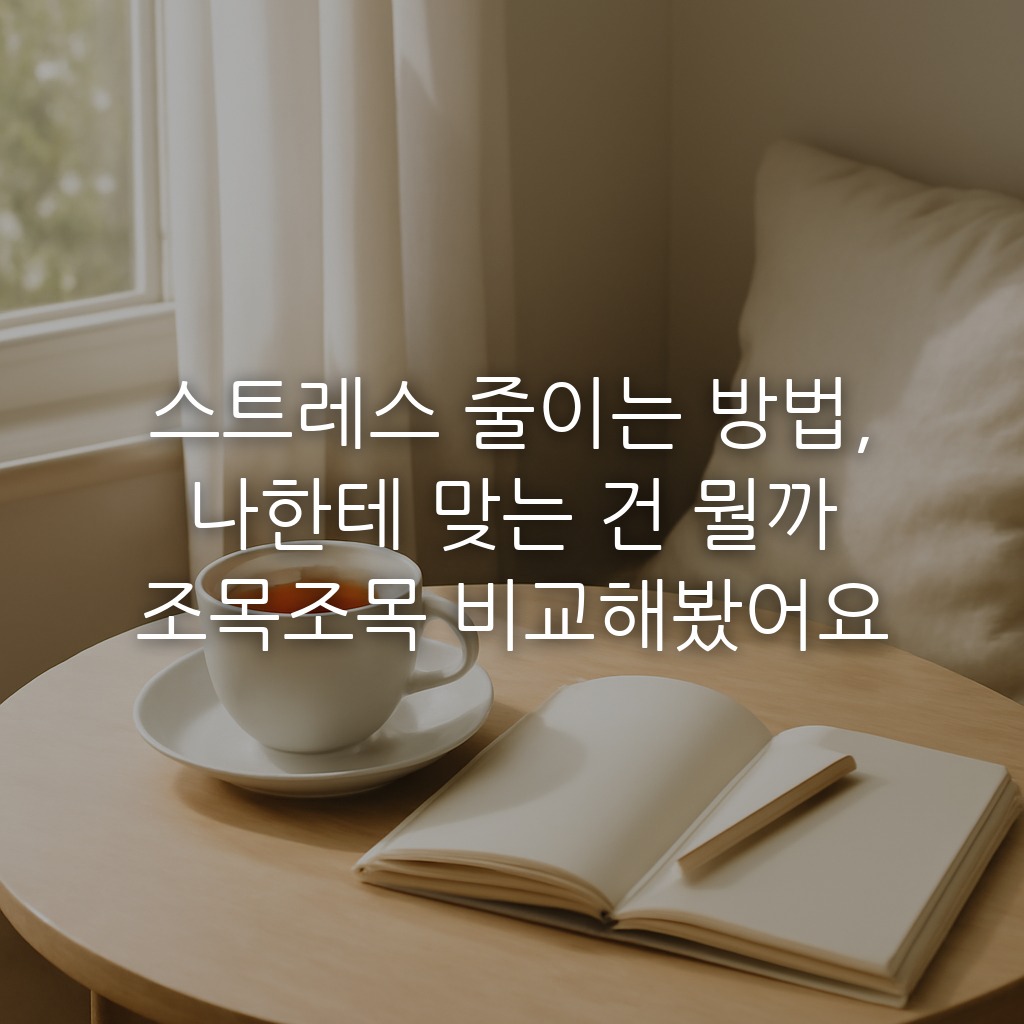 스트레스 줄이는 방법, 나한테 맞는 건 뭘까 조목조목 비교해봤어요